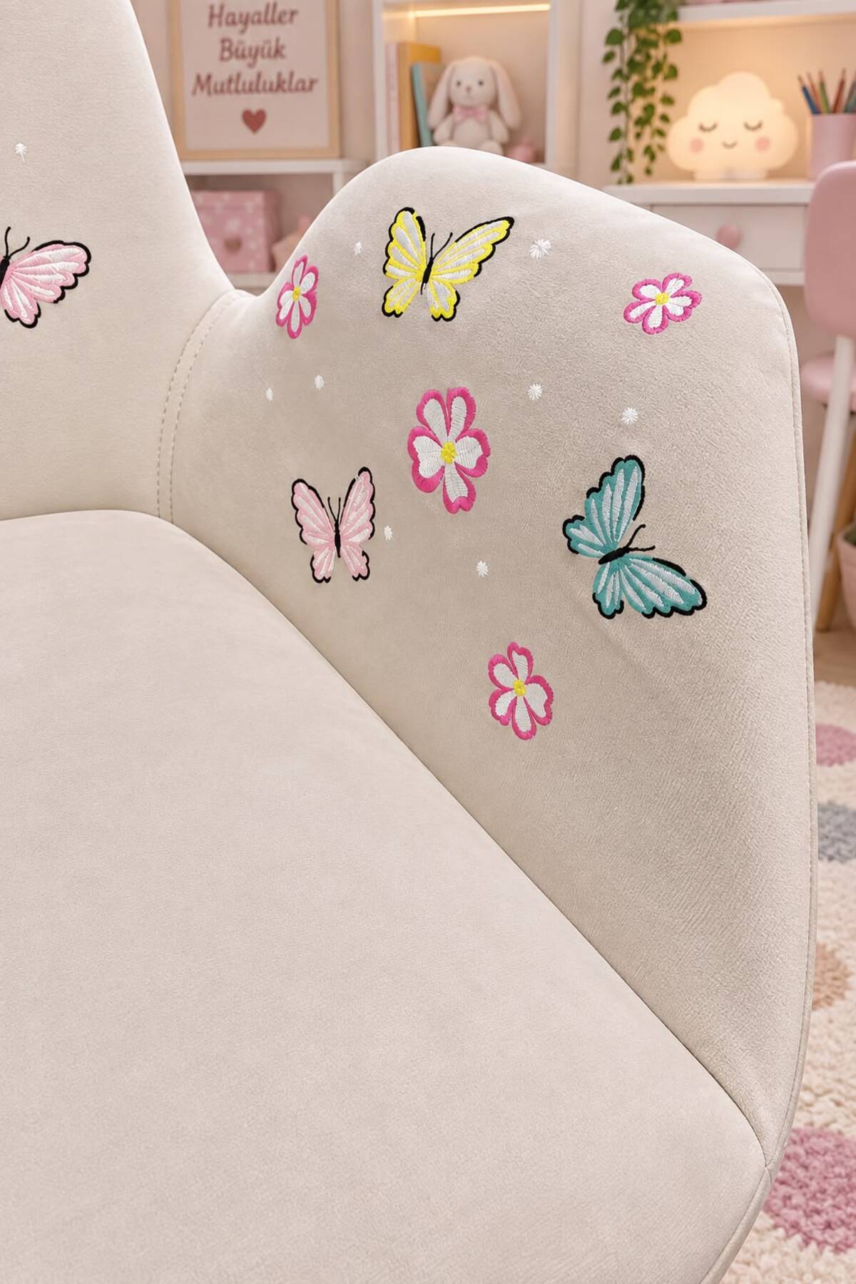 Unicorn Kids Çalışma Koltuğu – Krem görsel 4