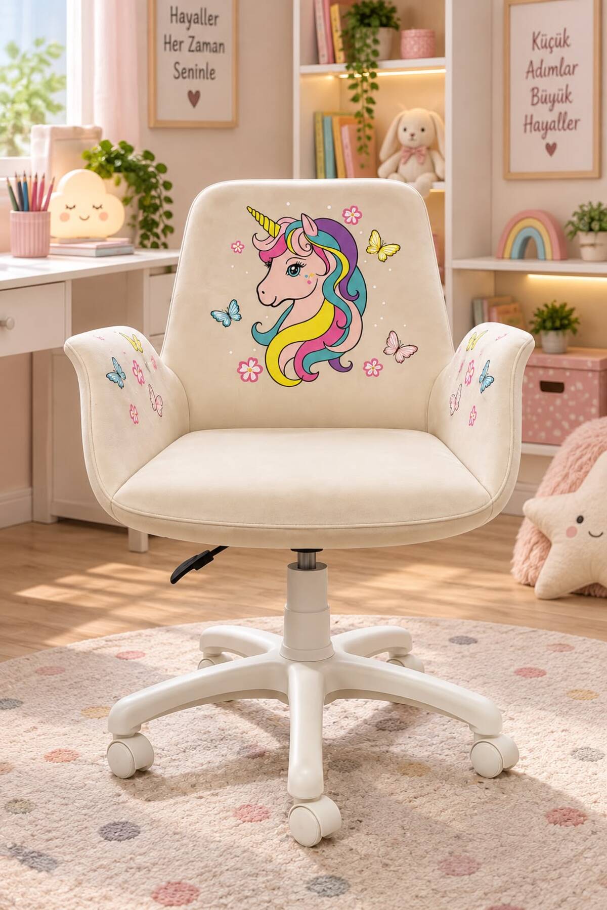 Unicorn Kids Çalışma Koltuğu – Krem