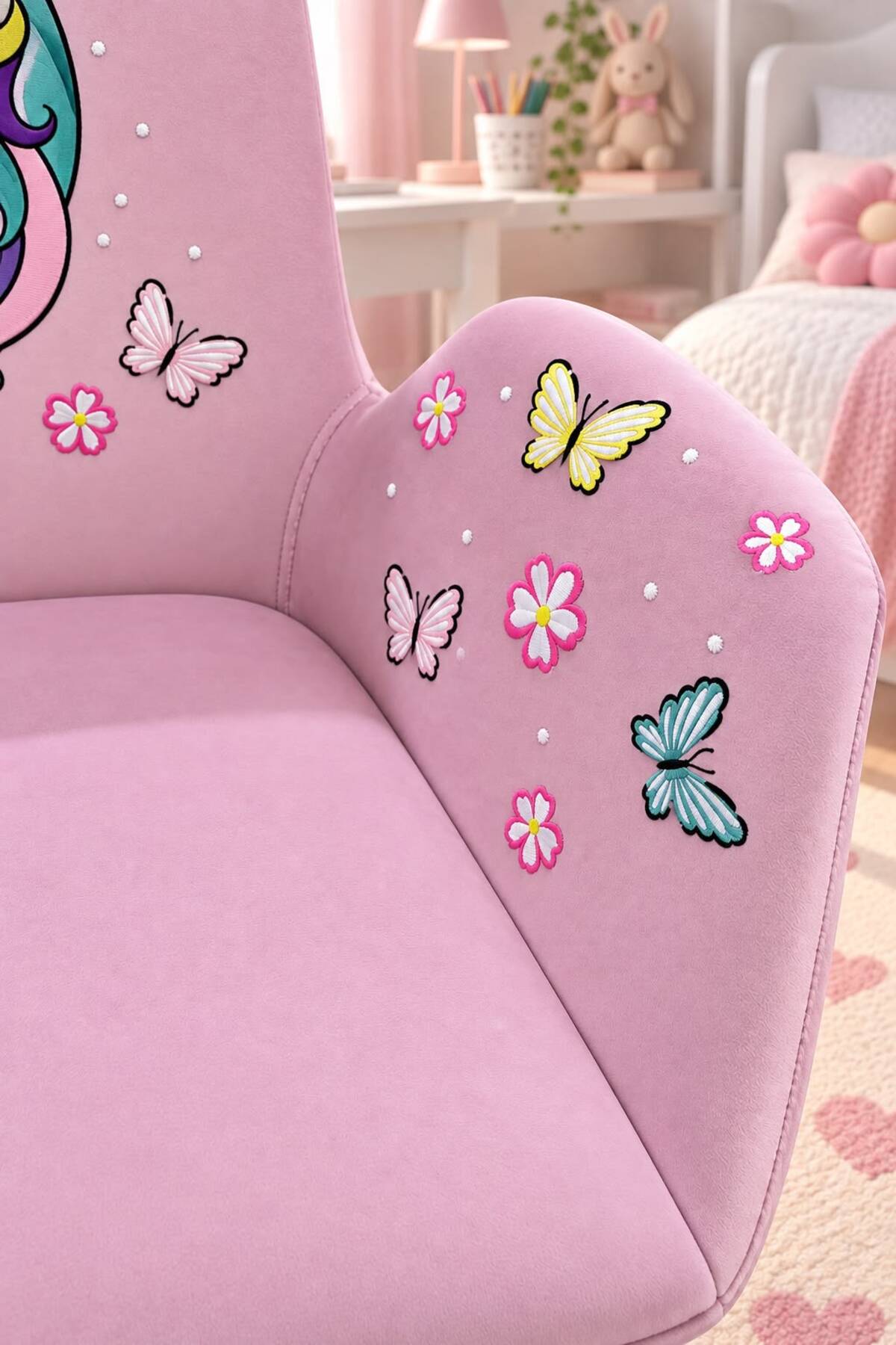 Unicorn Kids Çalışma Koltuğu – Pembe görsel 4