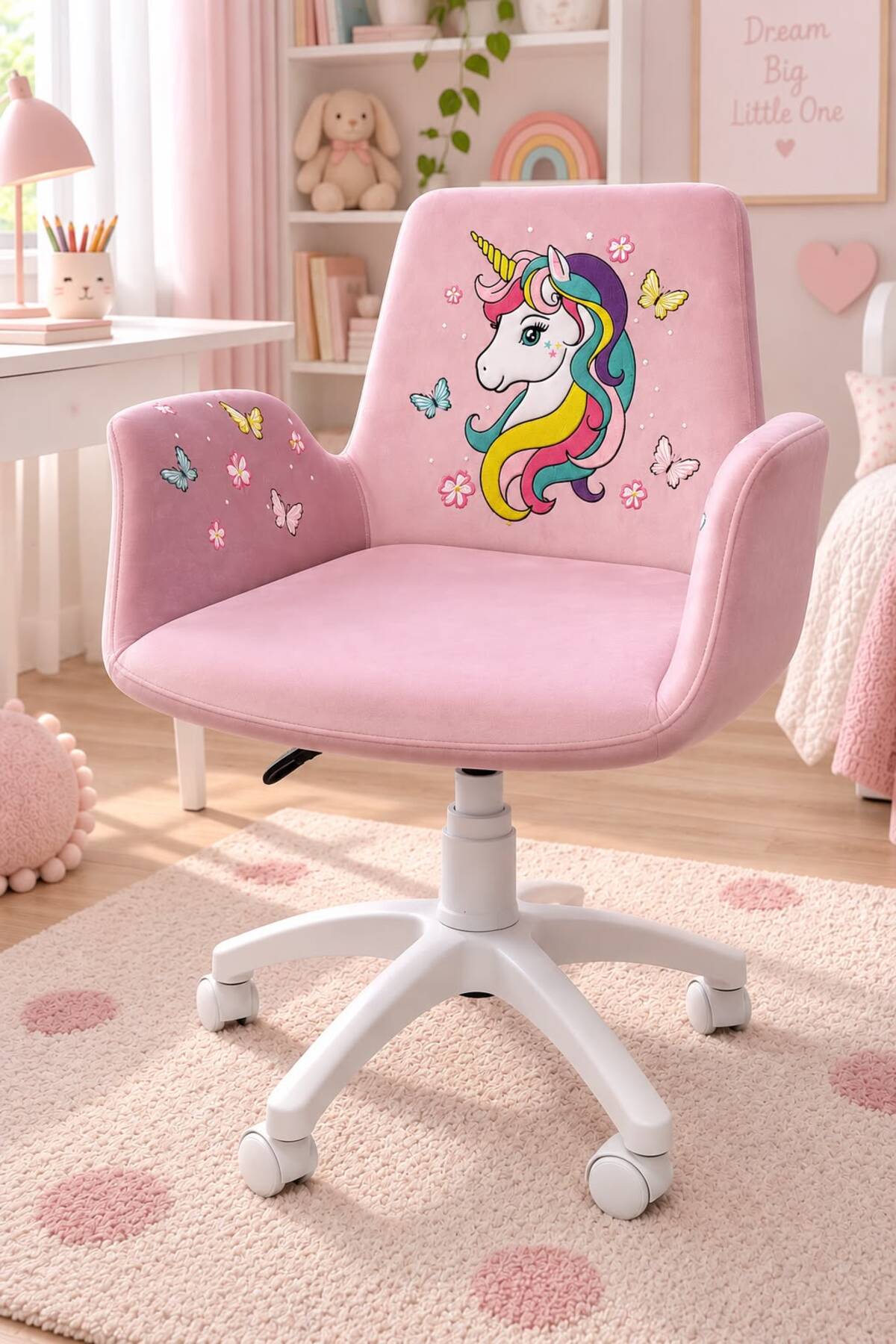 Unicorn Kids Çalışma Koltuğu – Pembe görsel 2