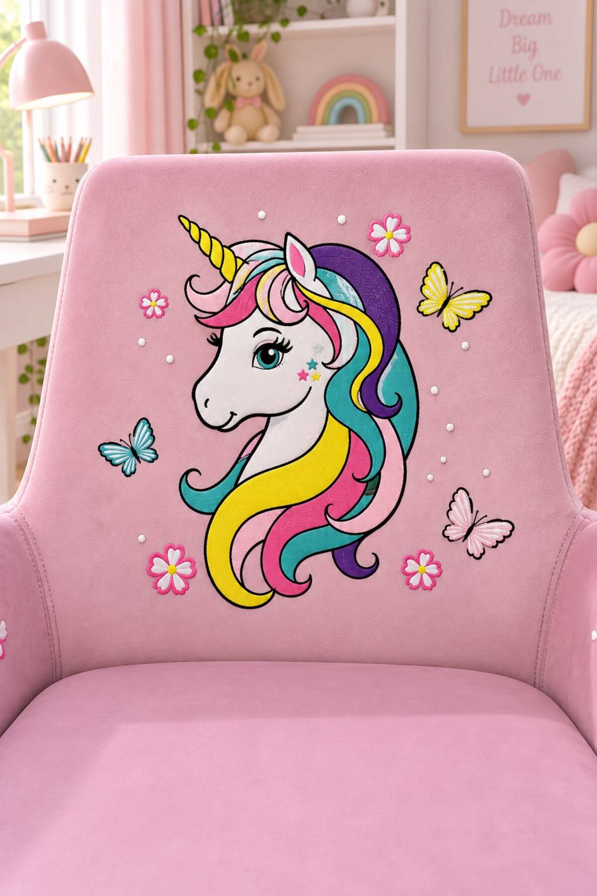 Unicorn Kids Çalışma Koltuğu – Pembe görsel 3