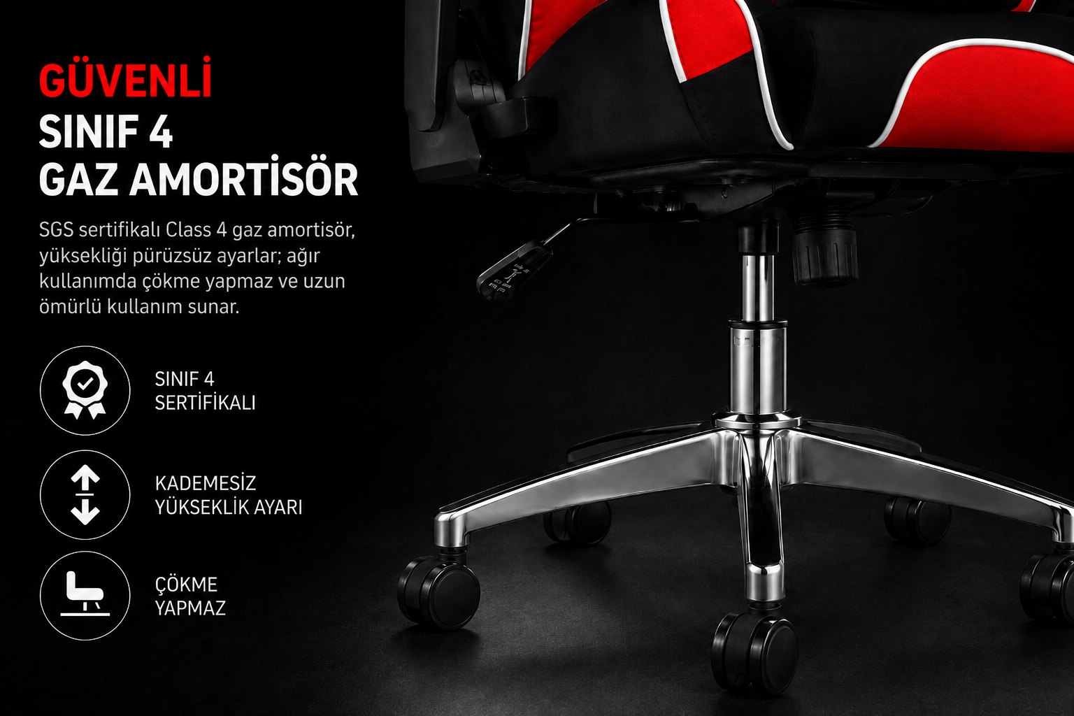 ELF PRO Oyuncu Koltuğu - Kaliteli 60 mm'lik amortisör