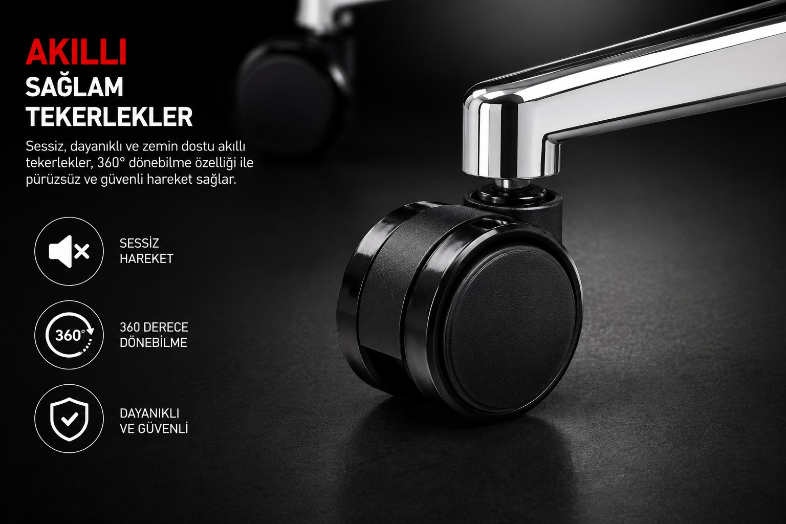 ELF PRO Oyuncu Koltuğu - Akıllı sağlam tekerlekler