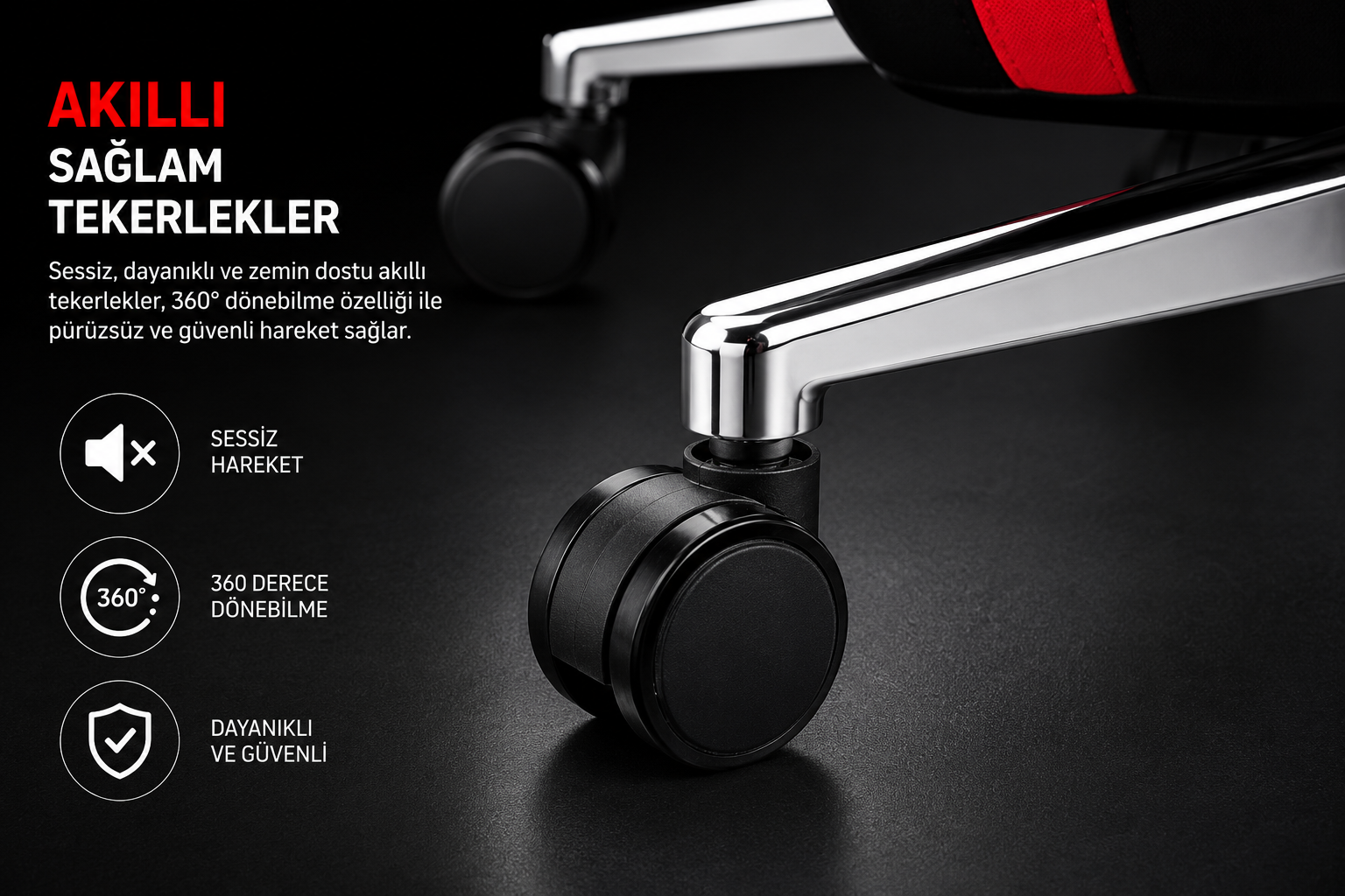 X-KOCH Oyuncu Koltuğu - Akıllı sağlam tekerlekler