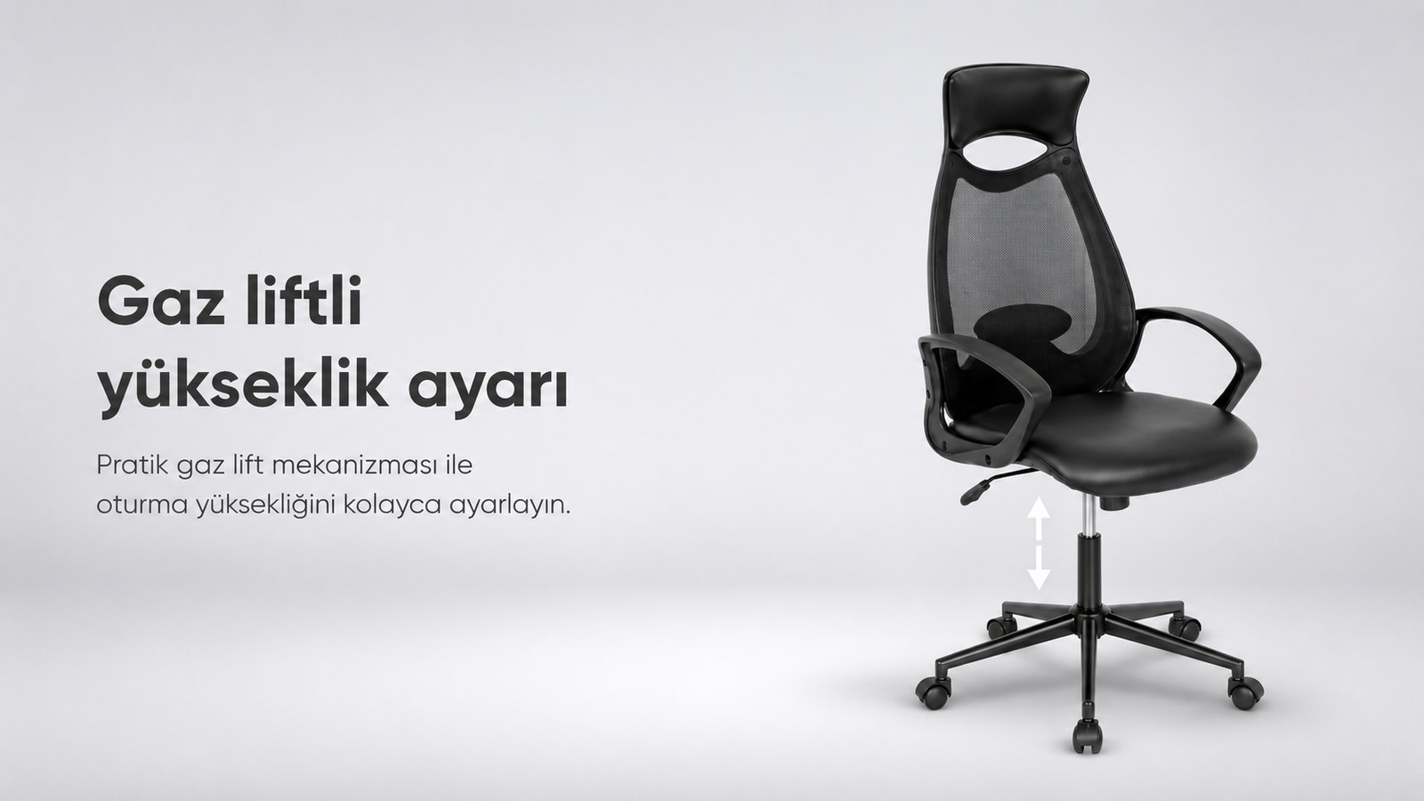 Lens Ofis Koltuğu - Gaz liftli yükseklik ayarı
