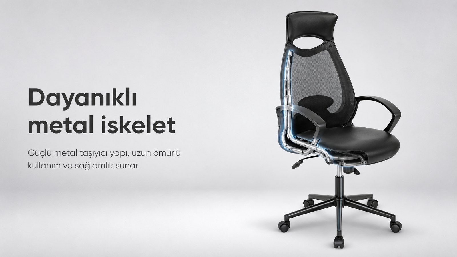 Lens Ofis Koltuğu - Dayanıklı metal iskelet