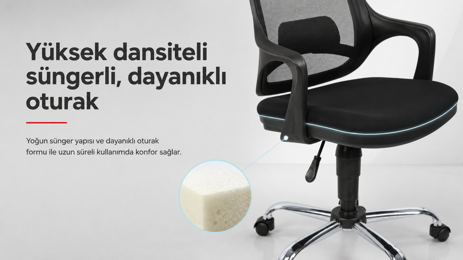 Porto Ofis Koltuğu - Yüksek dansiteli süngerli, dayanıklı oturak