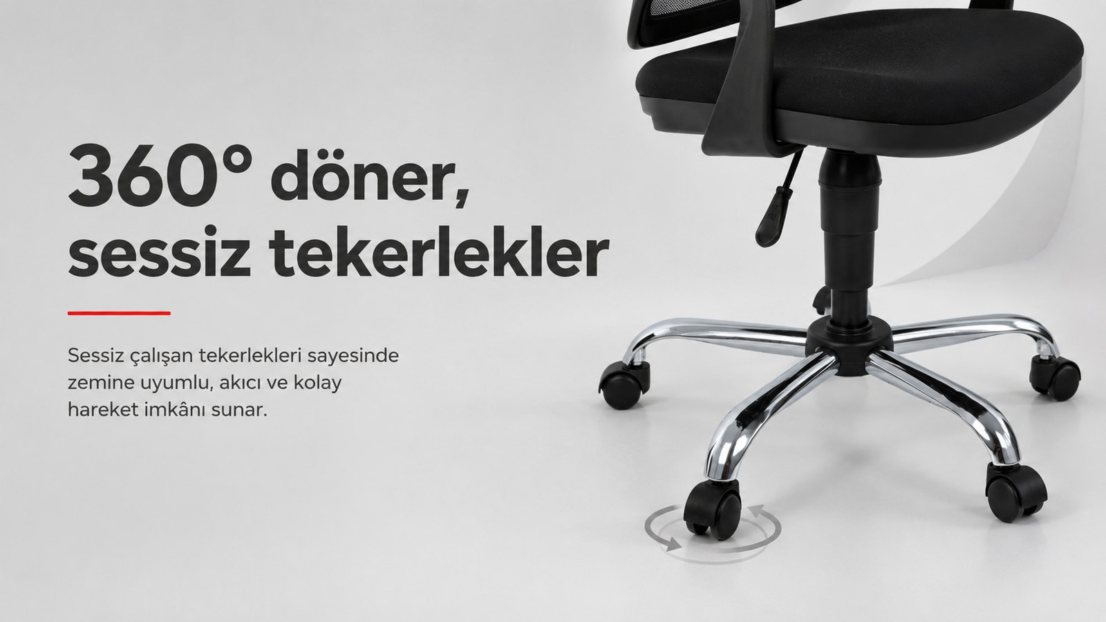 Porto Ofis Koltuğu - 360° döner, sessiz tekerlekler