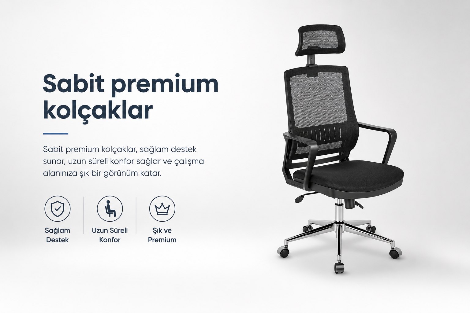 Power Ofis Koltuğu - Ayarlanabilir kolçaklar