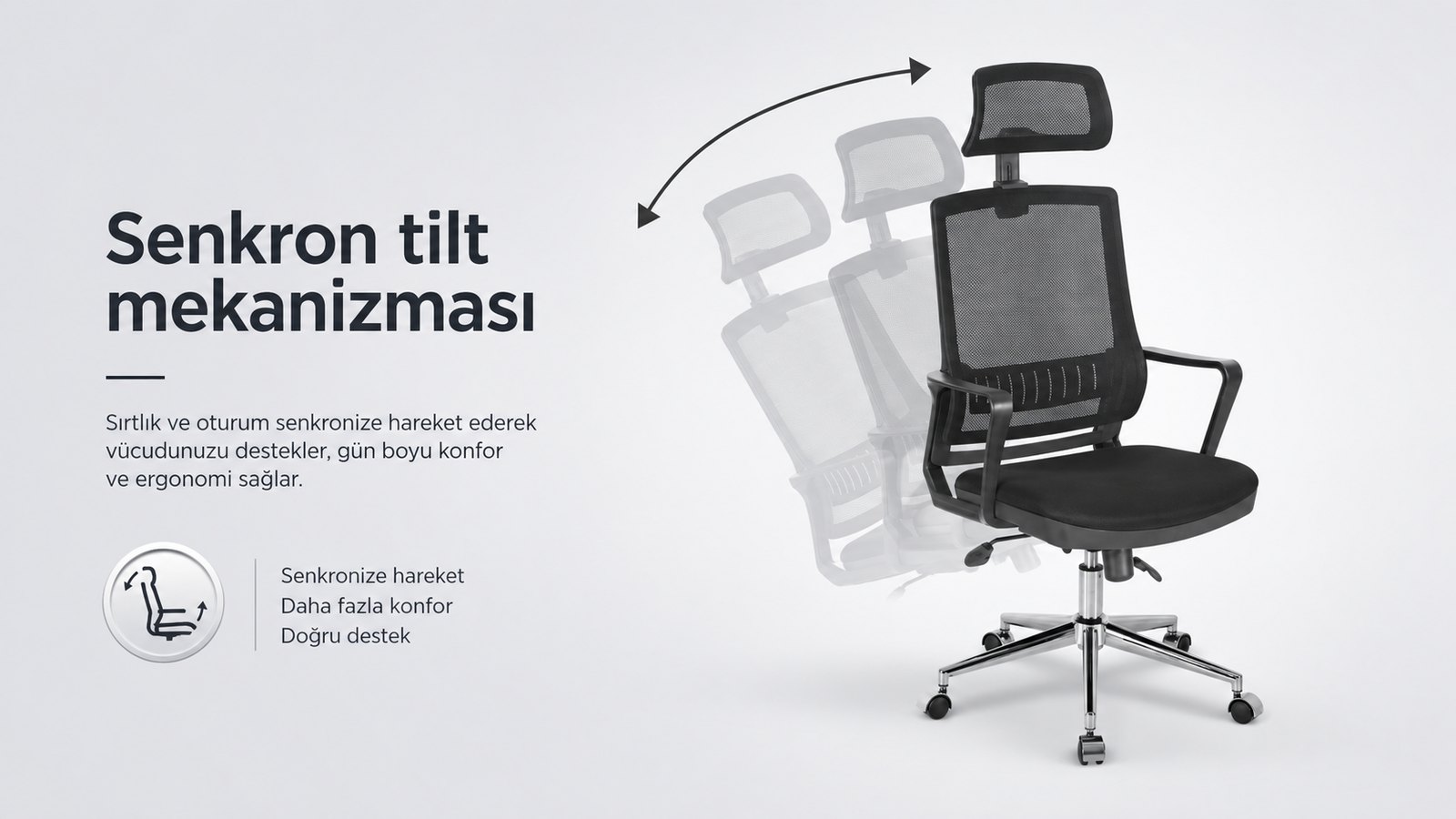 Power Ofis Koltuğu - Senkron tilt mekanizması