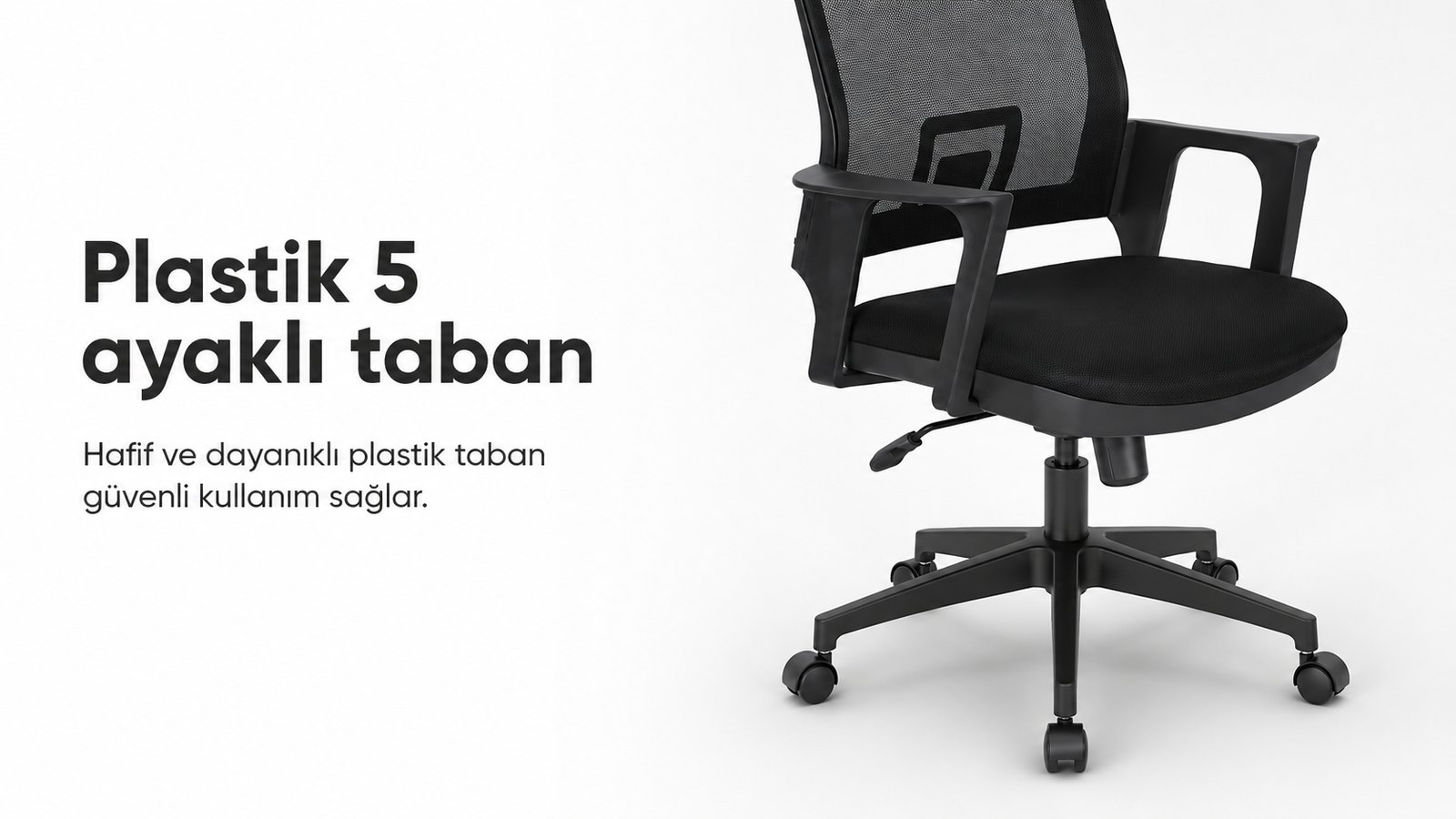 Rita Ofis Koltuğu - Plastik 5 ayaklı taban