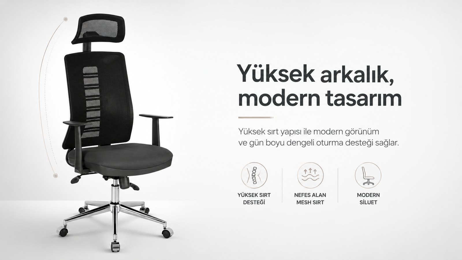 Aria Ofis Koltuğu - Nefes alan file sırt yapısı