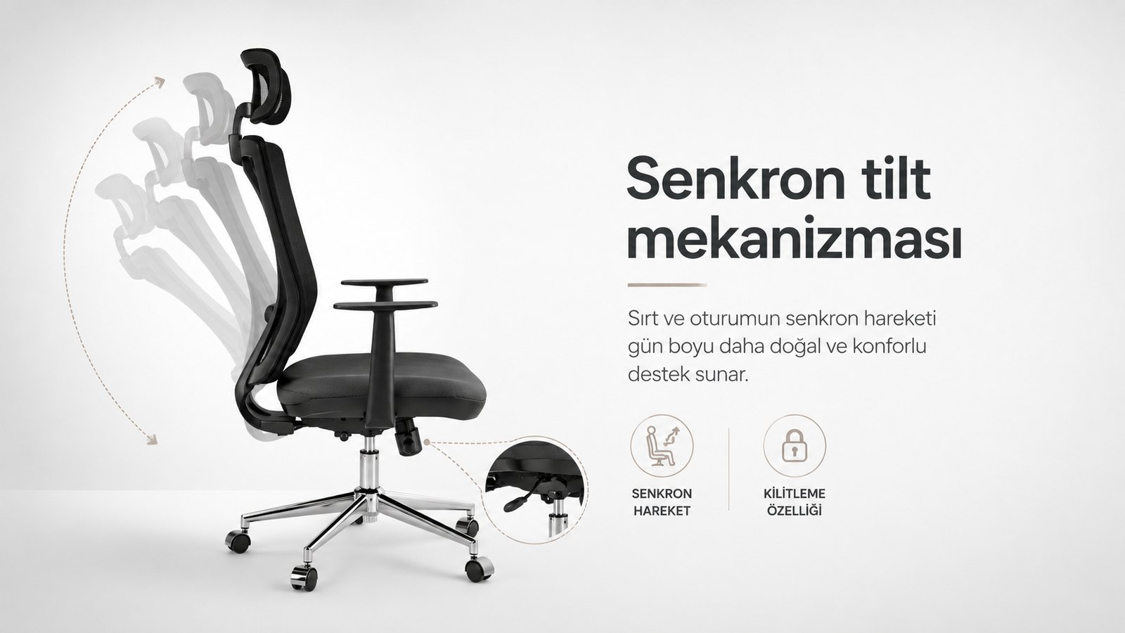 Aria Ofis Koltuğu - Senkron tilt mekanizması