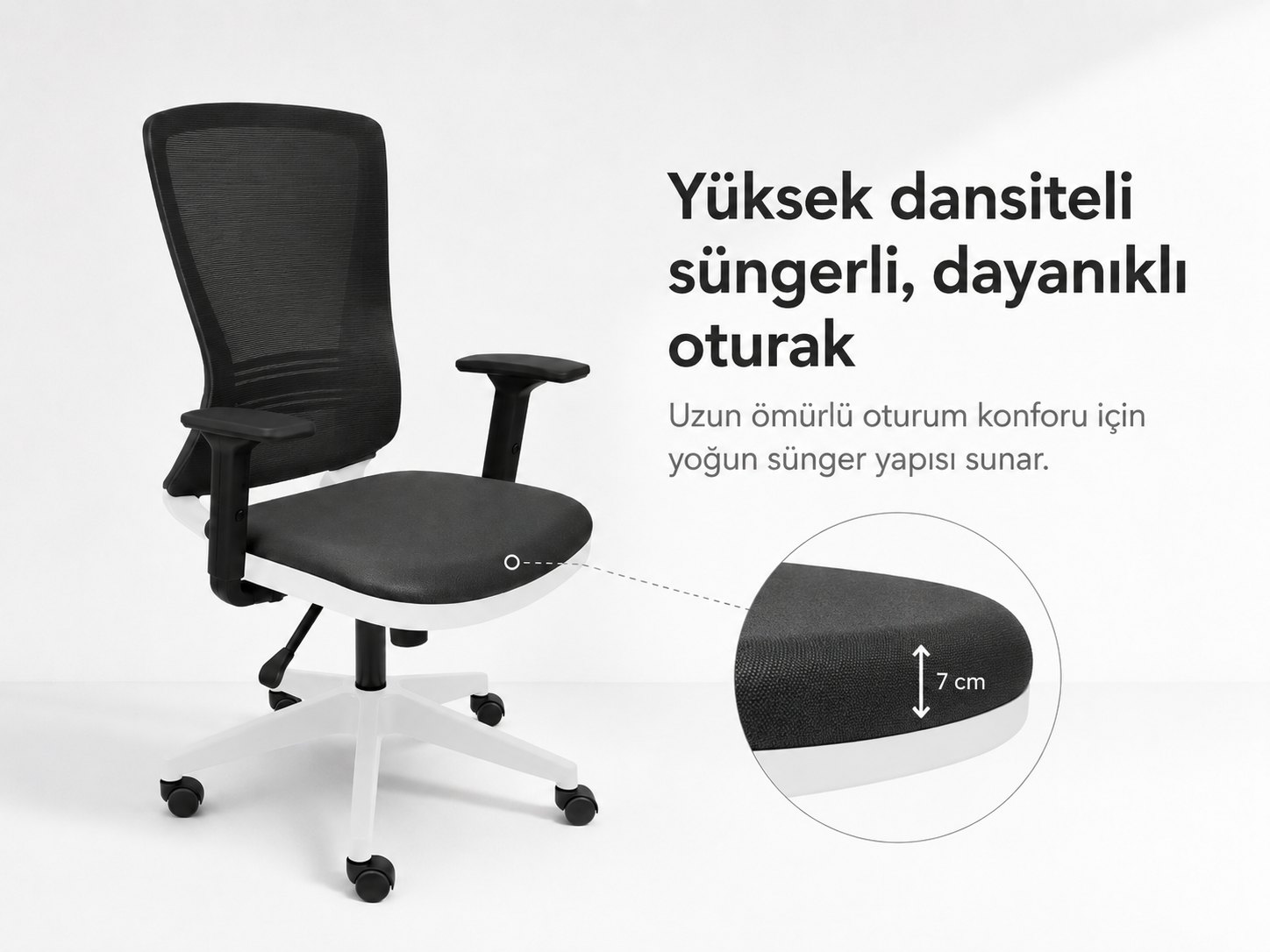 Tokyo Ofis Koltuğu - Yüksek dansite süngerli oturak