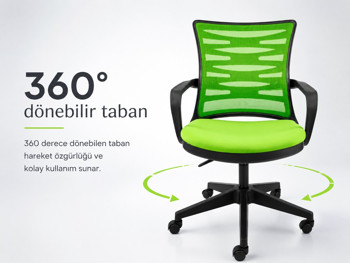 Rio Ofis Koltuğu - Krom veya plastik 5 ayaklı taban