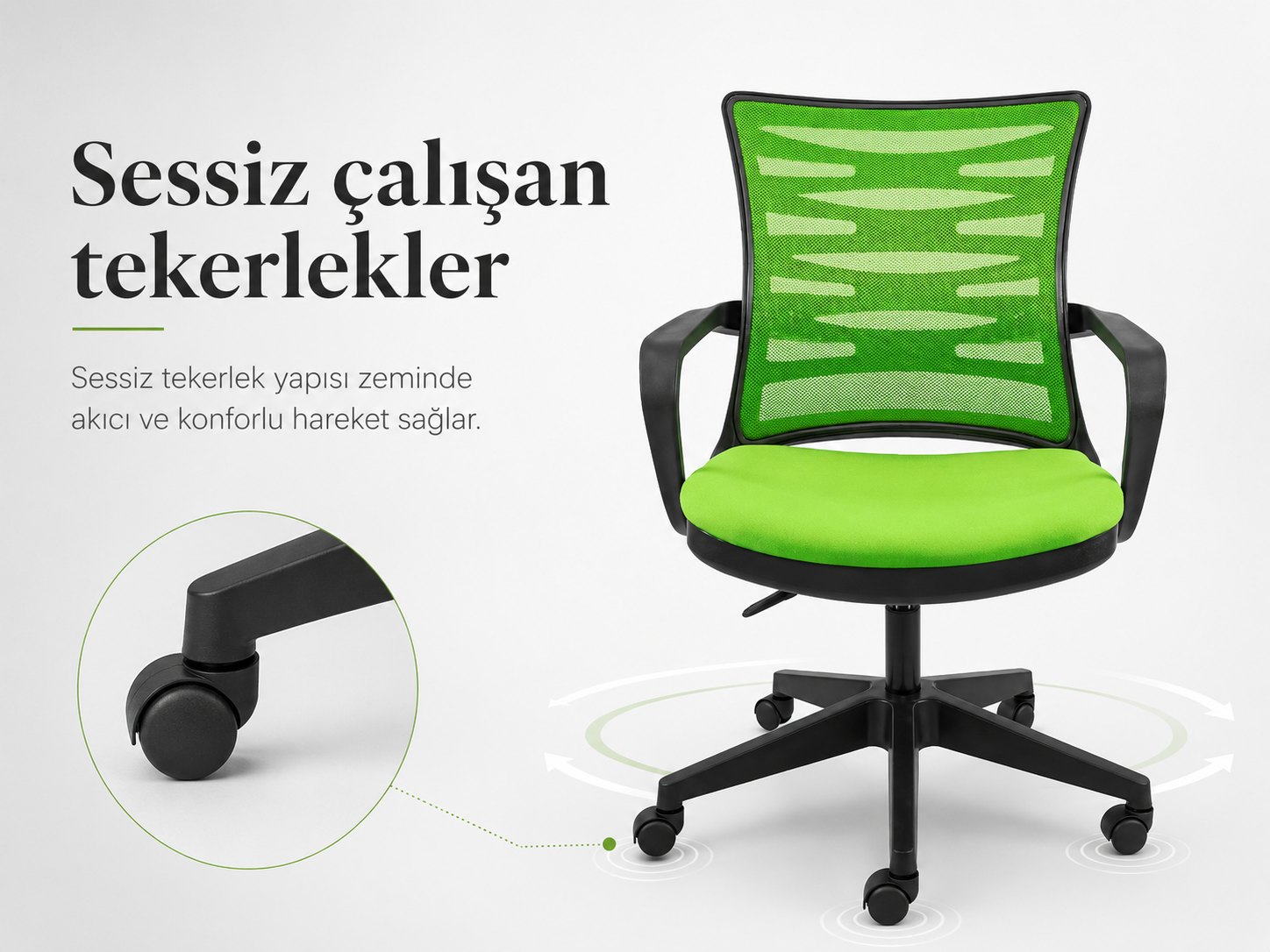 Rio Ofis Koltuğu - Sessiz çalışan tekerlekler