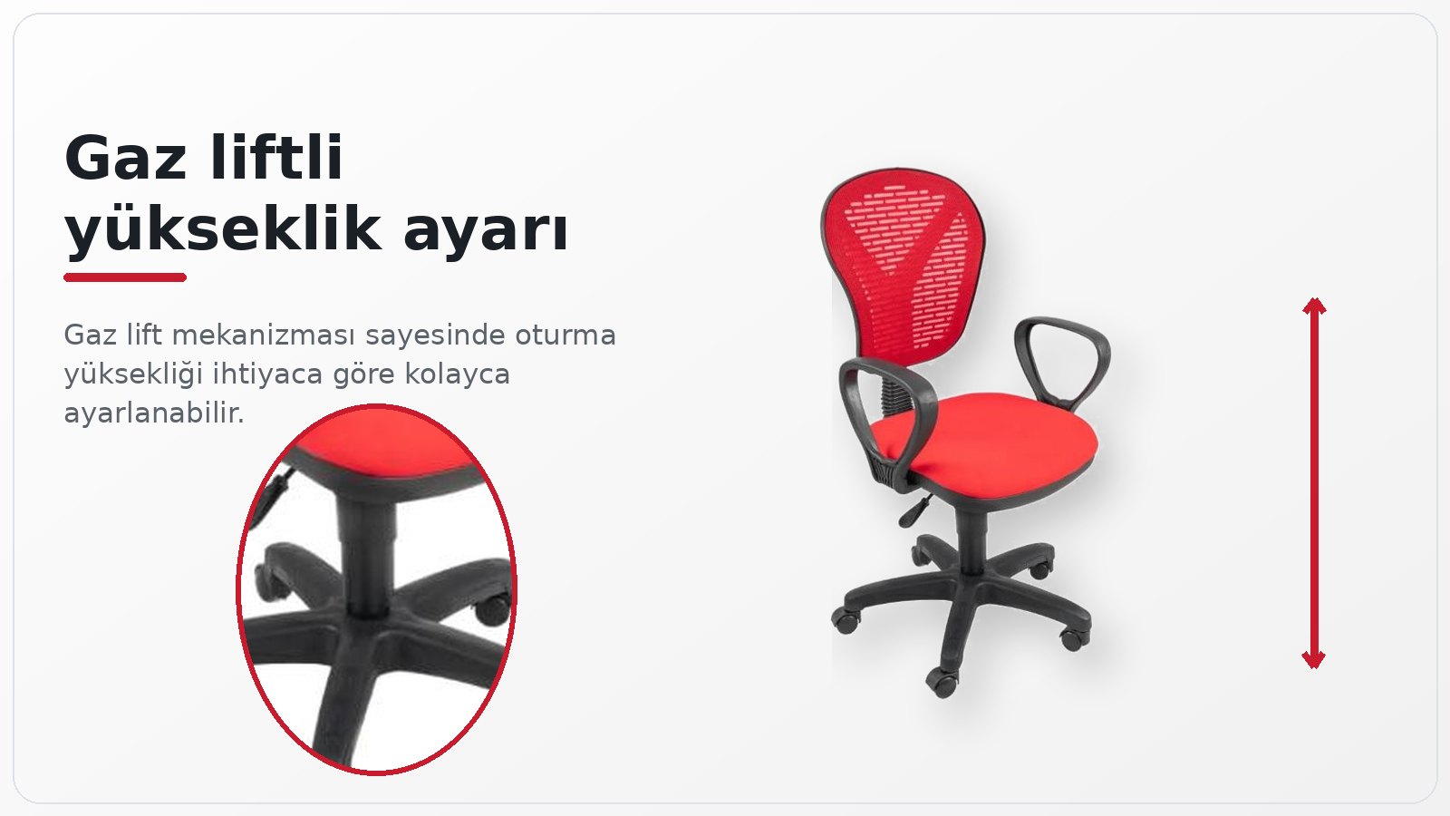 Lima Ofis Koltuğu - Gaz liftli yükseklik ayarı