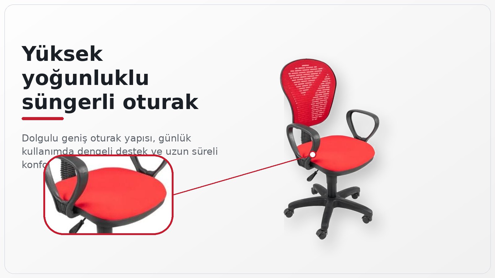 Lima Ofis Koltuğu - Yüksek yoğunluklu süngerli oturak