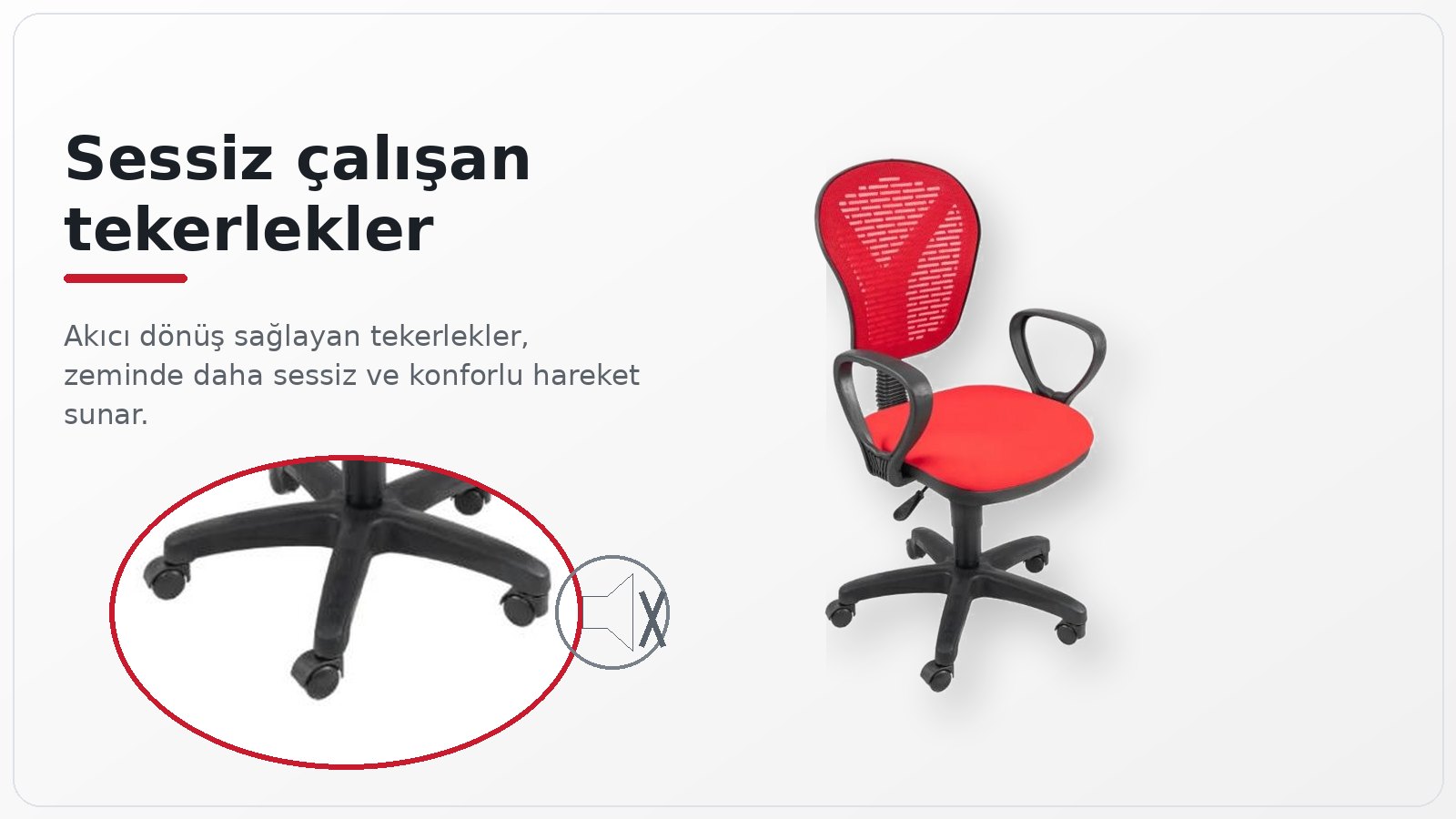 Lima Ofis Koltuğu - Sessiz çalışan tekerlekler
