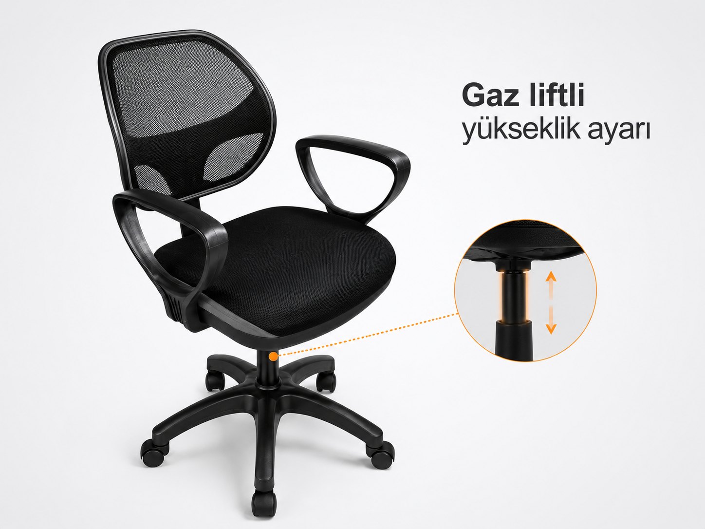 Milano Sport Ofis Koltuğu - Gaz liftli yükseklik ayarı